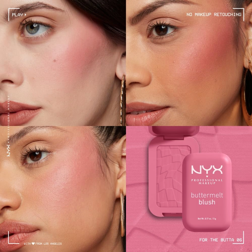 Buttermelt Powder Blush, Fade and Transfer-Resistant Blush, up to 12HR Make up Wear, Vegan Formula - for the Butta