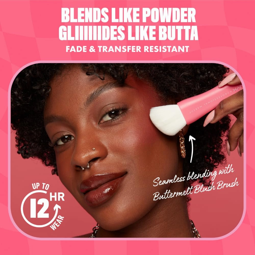 Buttermelt Powder Blush, Fade and Transfer-Resistant Blush, up to 12HR Make up Wear, Vegan Formula - for the Butta