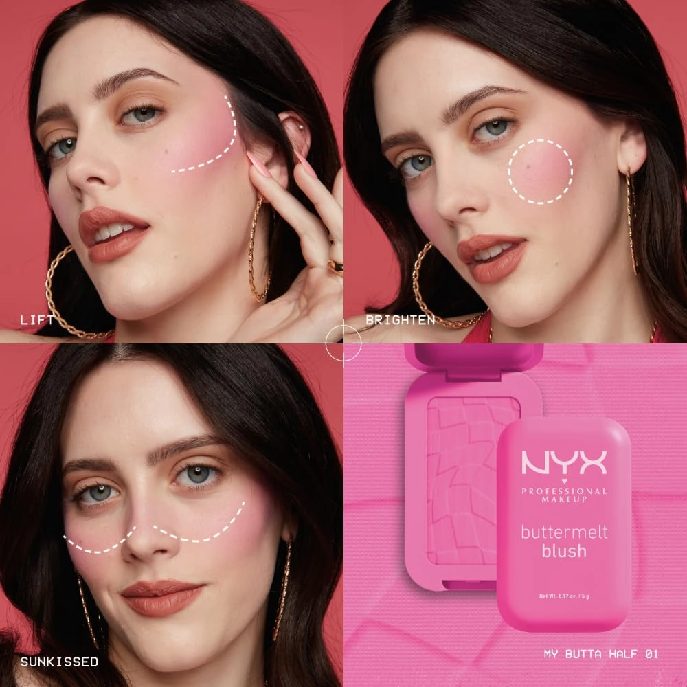 Buttermelt Powder Blush, Fade and Transfer-Resistant Blush, up to 12HR Make up Wear, Vegan Formula - for the Butta