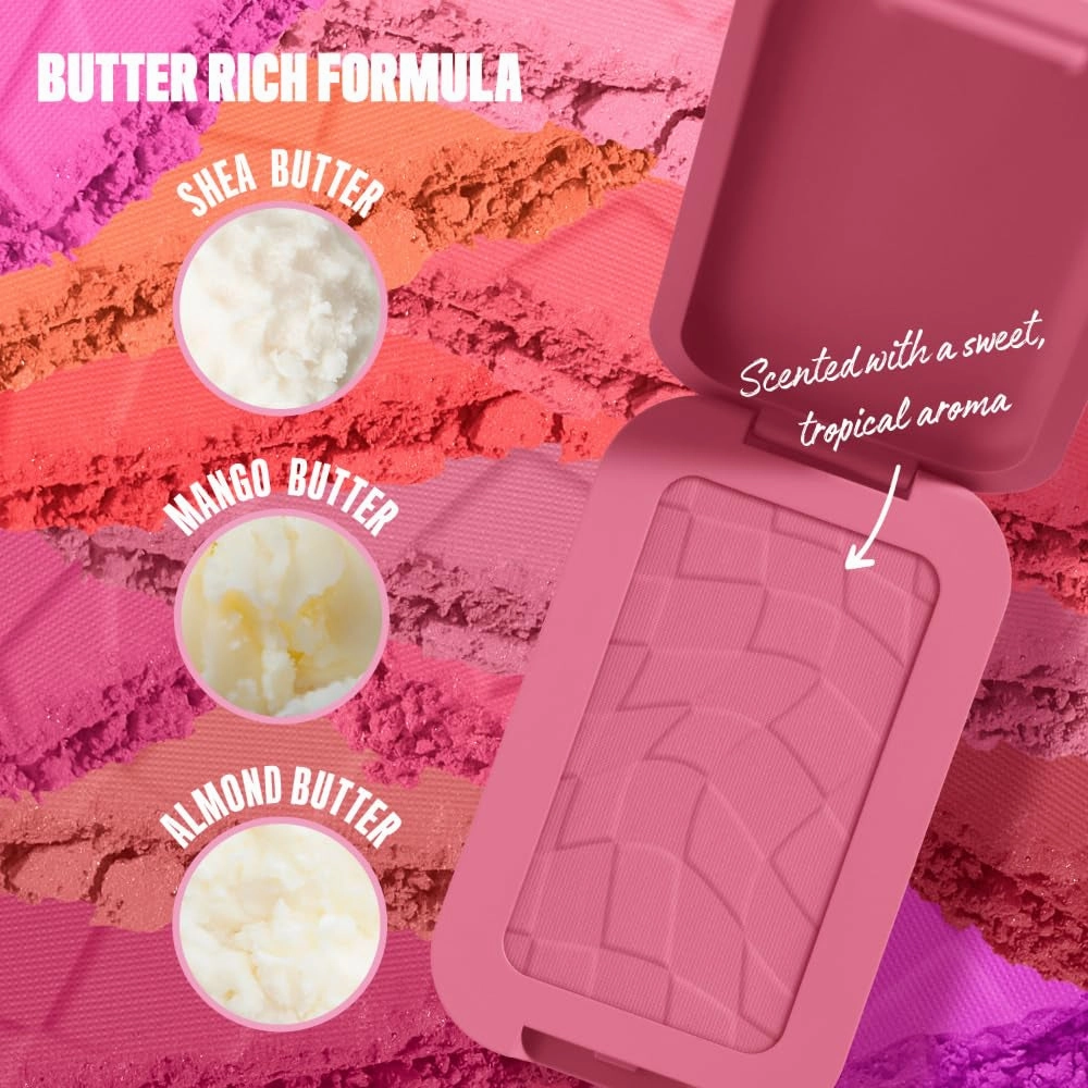 Buttermelt Powder Blush, Fade and Transfer-Resistant Blush, up to 12HR Make up Wear, Vegan Formula - for the Butta