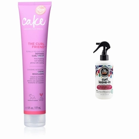 Cake Beauty Curl Friend Defining Curl Cream - Bounce Curly Hair Styling Product & So Cozy Leave In Conditioner Spray - Paraben-Free Detangler for Kids' Curly Hair - Deep Conditioner
