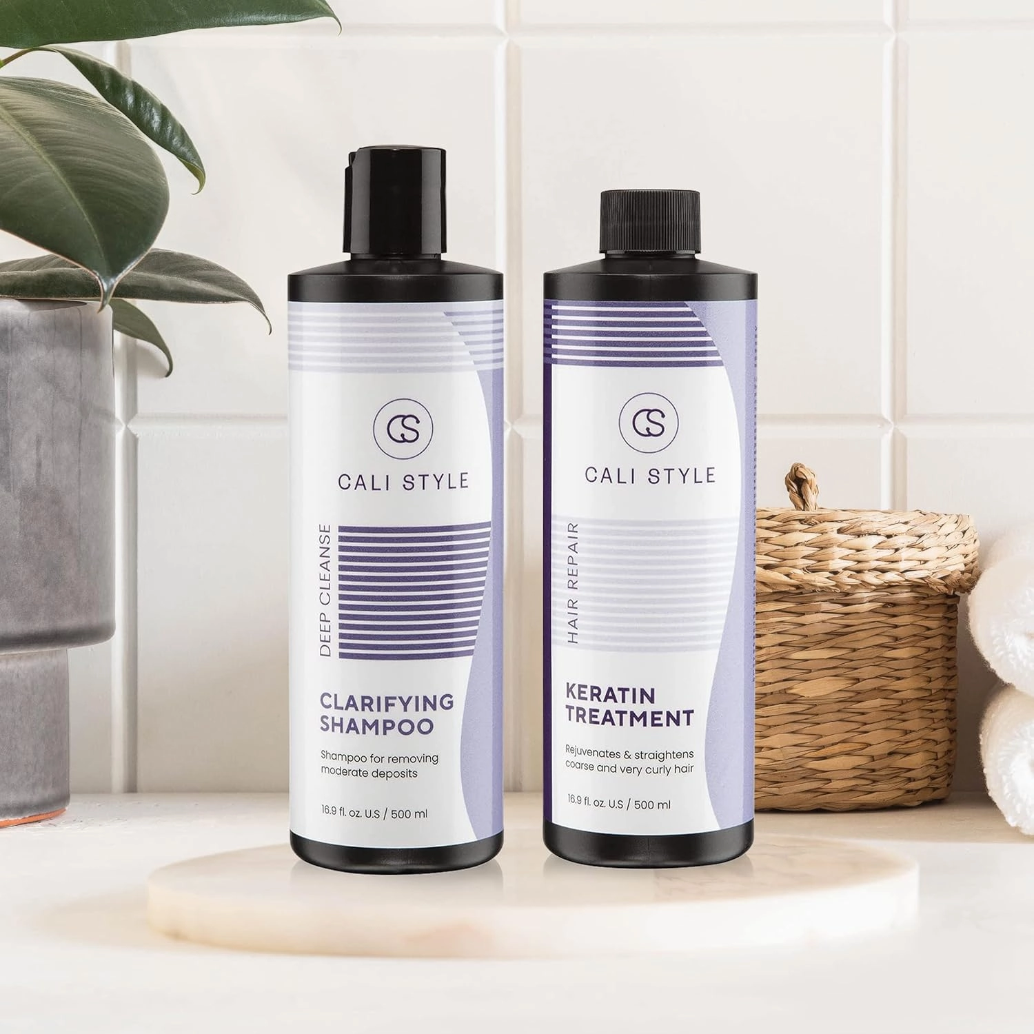 Cali Style Clarifying Shampoo & Keratin Treatment | Deeply Cleanses | Removes Product Build-up | Combats Frizz | Repairs Damage & Smoothens Hair | Paraben & Sulfate Free (16.9 Fl. Oz)