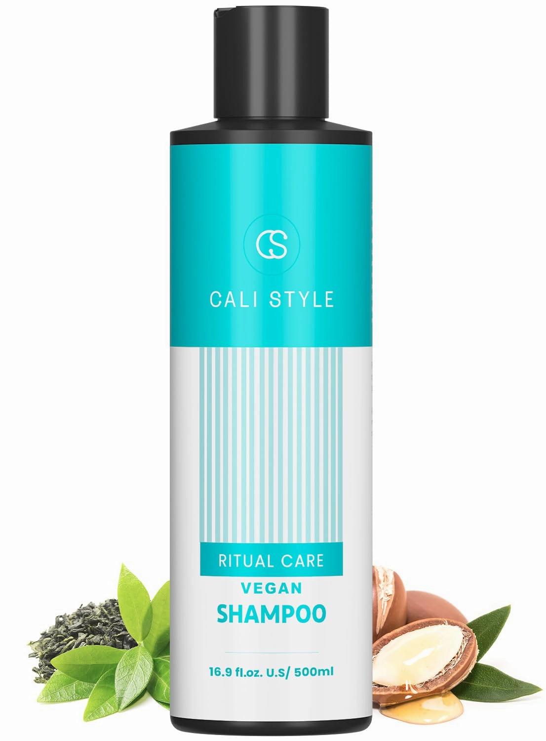 Cali Style Ritual Care Vegan Shampoo | 5-in-1 Benefits - Nourishing, Moisturizing, Hydrating, Cleansing, and Volumizing | With Green Tea, Argan Oil & Keratin | Sulfate & Paraben-Free (16.9 Fl. Oz)