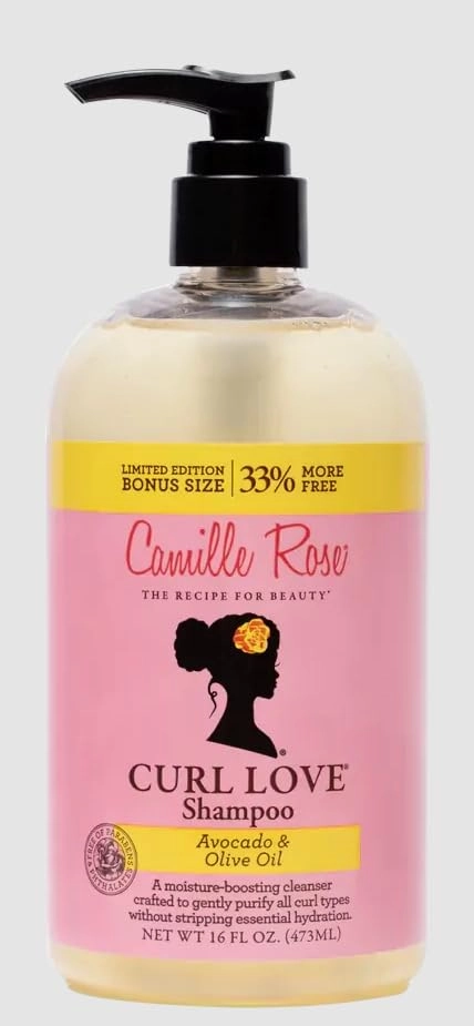 Camille Rose Curl Love Shampoo, with Olive & Avocado Oils and Aloe Leaf Juice to Cleanse, Moisturize and Hydrate, for All Hair Textures, 16 fl oz