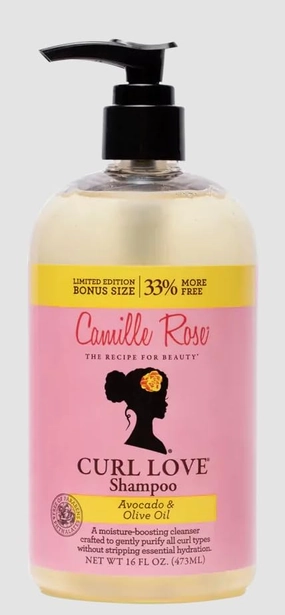 Camille Rose Curl Love Shampoo, with Olive & Avocado Oils and Aloe Leaf Juice to Cleanse, Moisturize and Hydrate, for All Hair Textures, 16 fl oz