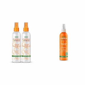 Cantu Leave-In Conditioning Mist with Shea Butter, 8 fl oz (Pack of 2) and Coil Calm Detangler for Natural Hair, 8 fl oz