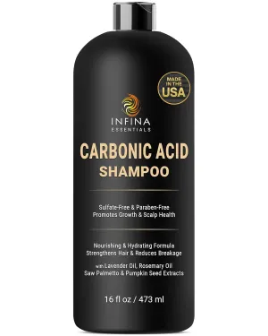 Carbonic Acid Shampoo for Men & Women - Sulfate Free Stimulating Hair Growth Shampoo with Saw Palmetto & Rosemary Oil - DHT Blocker & Scalp Cleansing Formula - 16 fl oz