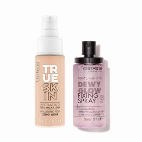 Catrice | True Skin Foundation 07 & Prime & Fine Dewy Glow Spray Bundle | Full Coverage Makeup | Vegan & Cruelty Free