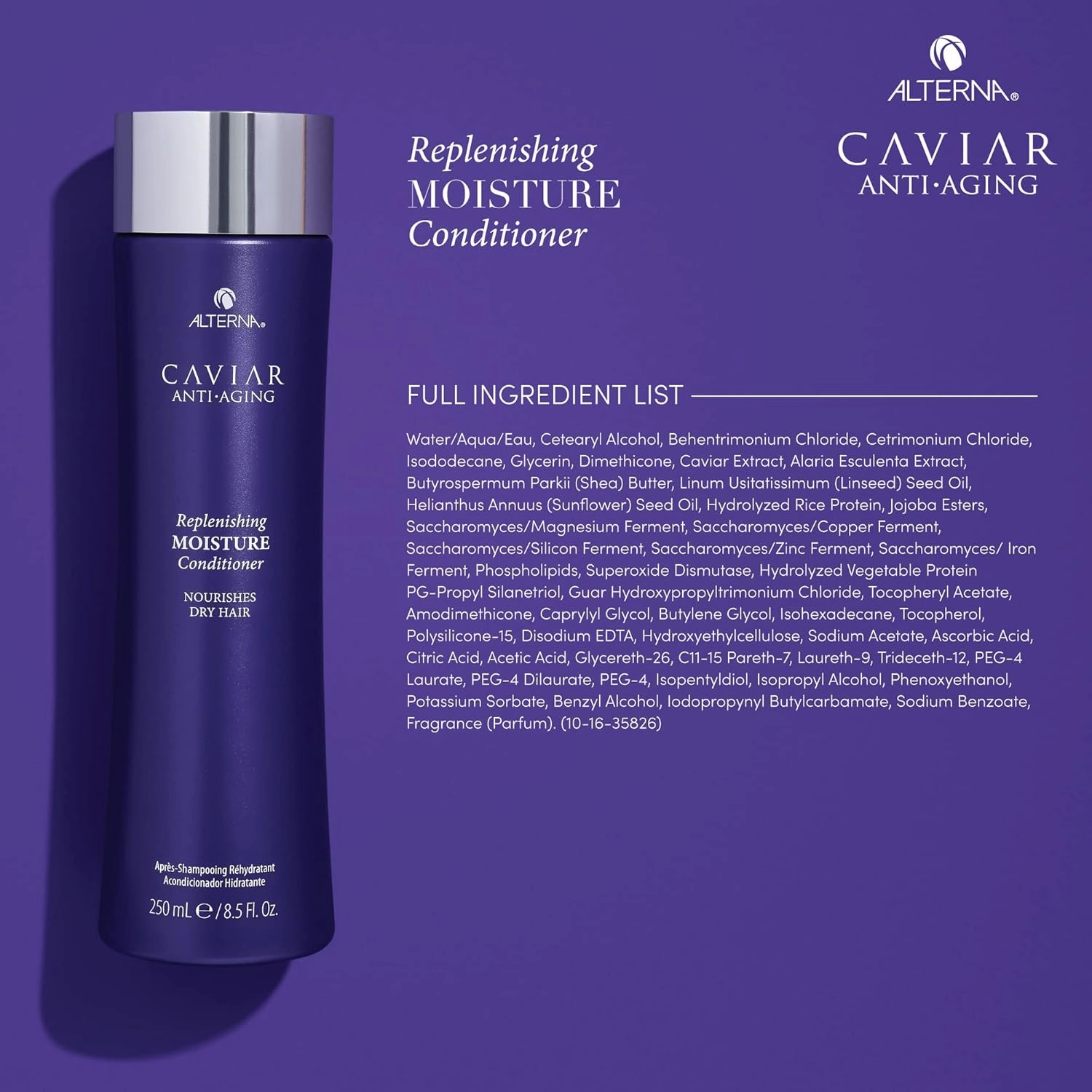 CAVIAR Anti-Aging Replenishing Moisture Conditioner | For Dry, Brittle Hair | Protects, Restores & Hydrates | Sulfate Free