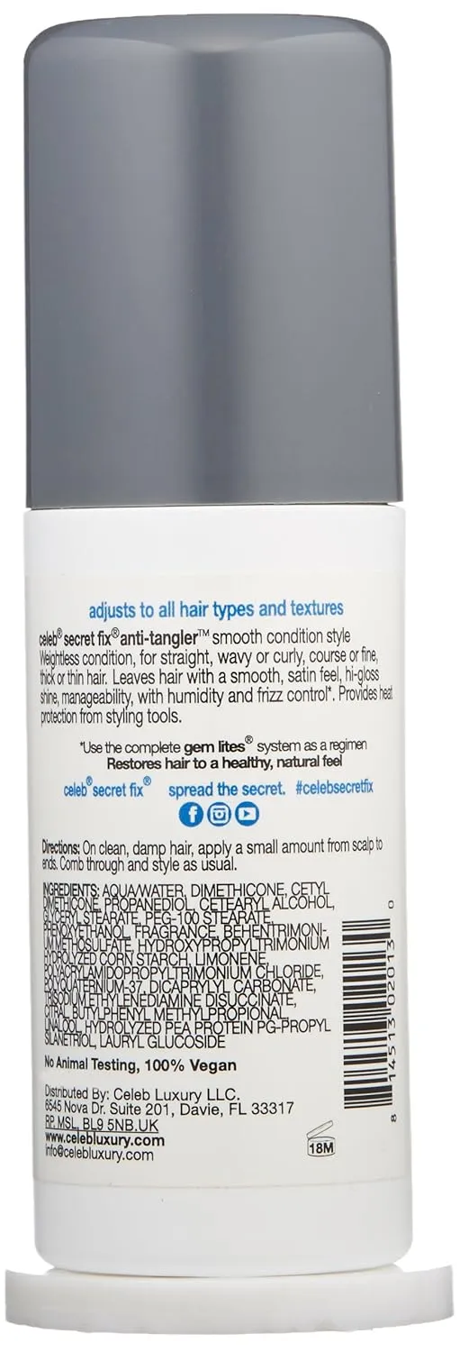 Celeb Luxury Leave-In Vegan Professional Hair Styler, Conditioner, Hair Moisturizer for Optimal Hydration, Nourish Hair with Smoothing High Gloss Shine