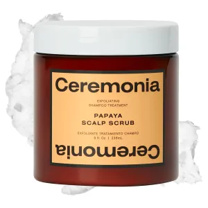 Ceremonia Papaya Scalp Scrub Exfoliating Shampoo Treatment with Papaya Enzymes Pink Salt Detox, 8 Fl Oz | 236 mL