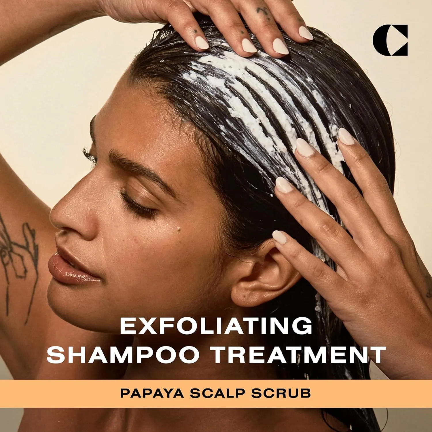 Ceremonia Papaya Scalp Scrub Exfoliating Shampoo Treatment with Papaya Enzymes Pink Salt Detox, 8 Fl Oz | 236 mL