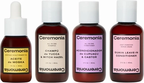 Ceremonia Welcome Kit Hair Care Essentials including Hair Mask, Shampoo, Conditioner, & Leave In, Travel Size Bundle Multi
