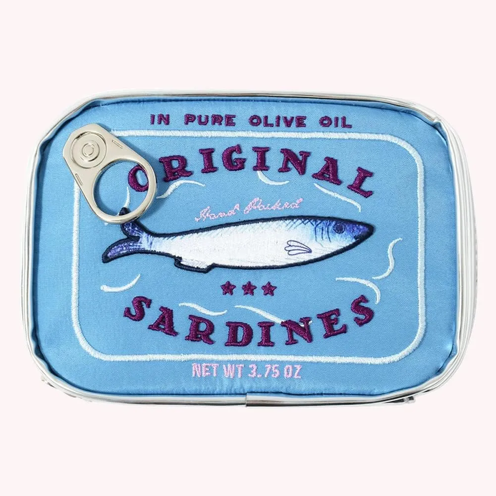 Cessfle Canned Sardines Makeup Bag, Funny Sardine Tin Fish Cosmetic Bag, Creative Cute Makeup Bag Kawaii Pencil Case Pouch, Coquette Make up Pouch for Women
