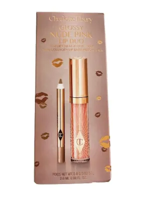 CHARLOTTE TILBURY Glossy Nude Pink Duo - Lip Cheat Iconic Nude & Collagen Lip Bath Pillow Talk