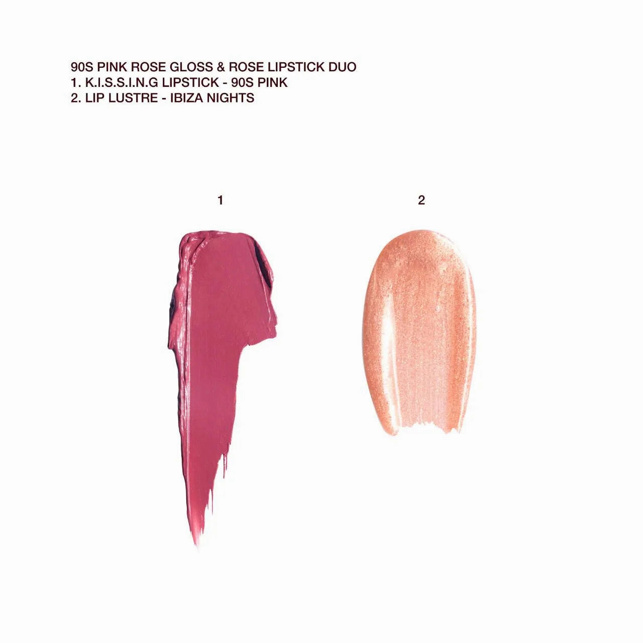 Charlotte Tilbury - K.I.S.S.I.N.G Lipstick and Lip Gloss Duos | 90's Pink - warm rosewood pink