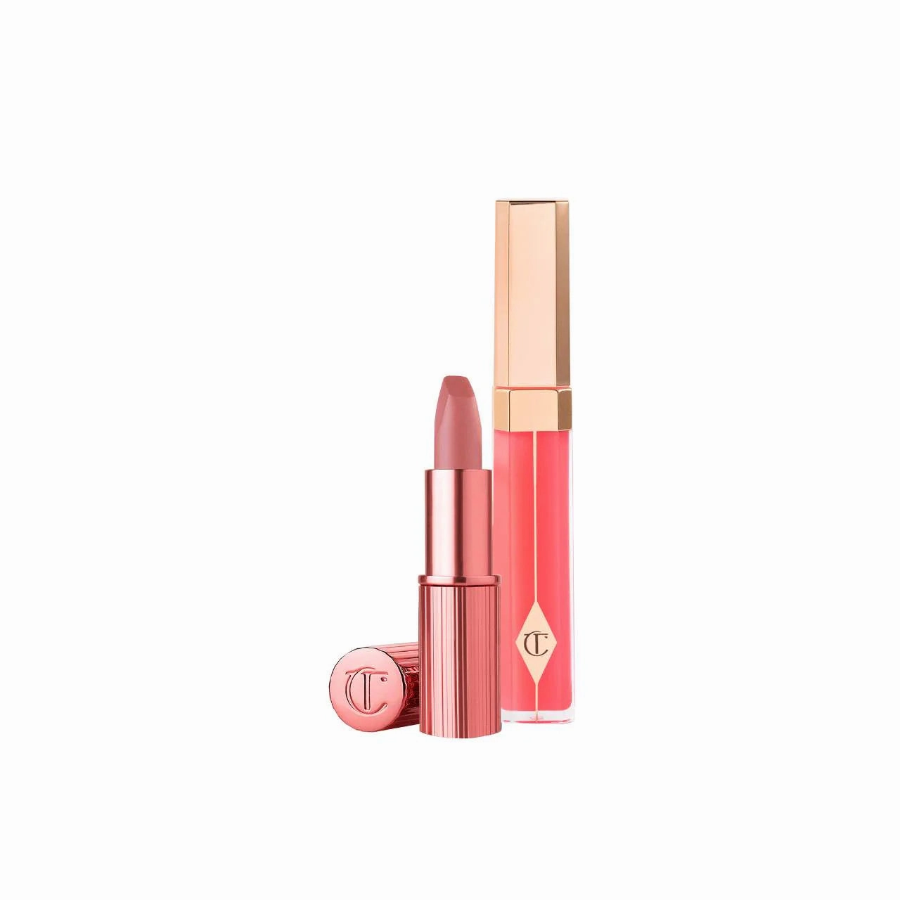 Charlotte Tilbury - K.I.S.S.I.N.G Lipstick and Lip Gloss Duos | Icon Baby - warm nude baby pink