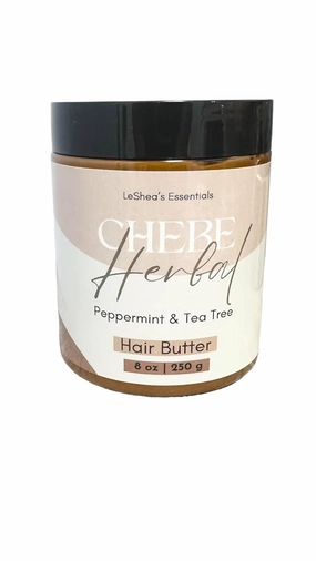 Chebe Hair Butter for Hair Growth w Tea Tree & Peppermint Oil Shea Butter Jamaican Black Castor Indian Herbs Olive Oil Deep Leave-In Conditioner Treat Dry Scalp Root Natural Cream Moisturizer Protective African Hair Herbs 8 oz