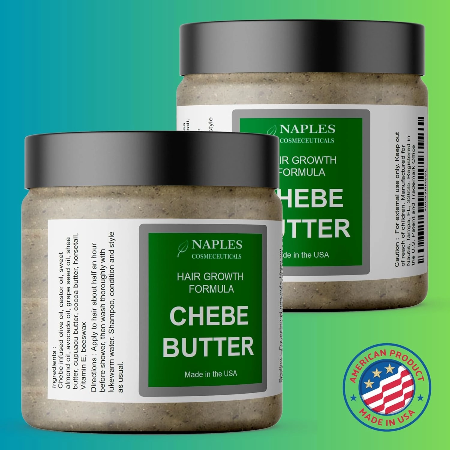 Chebe Hair Butter with Chebe Powder Hair Growth Conditioner All Natural Serum Thickening Strengthening For All Hair Types Made in USA