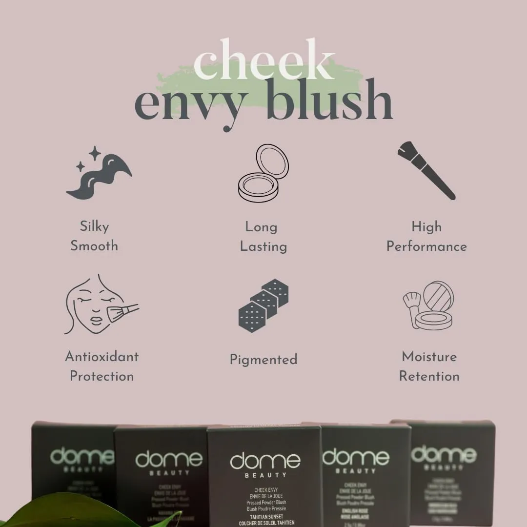 Cheek Envy Blush for Cheeks - Infused with Vitamins & Antioxidants, Long-Lasting, Buildable, Smooth Finish, Clean Beauty - English Rose Makeup Blush Powder 0.88 oz