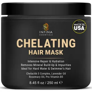 Chelating Metal Detox Hair Mask - Ion Hair Mask with Chelactik-3 & Rosemary Oil, Hair Build Up Remover for Hard Water Hair Treatments, Swimmers & Color-Treated Hair - 8.45 fl oz