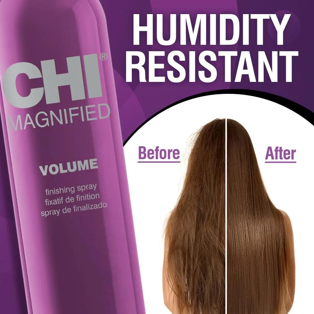 CHI Magnified Volume Finishing Hair Spray, Boosts Volume & Body For Maximum Fullness, Builds Resilience & Strength & Adds Shine, 12 Oz