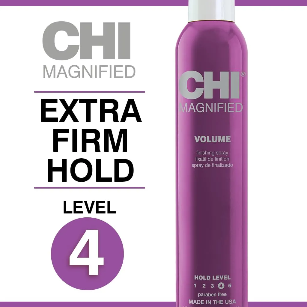 CHI Magnified Volume Finishing Hair Spray, Boosts Volume & Body For Maximum Fullness, Builds Resilience & Strength & Adds Shine, 12 Oz