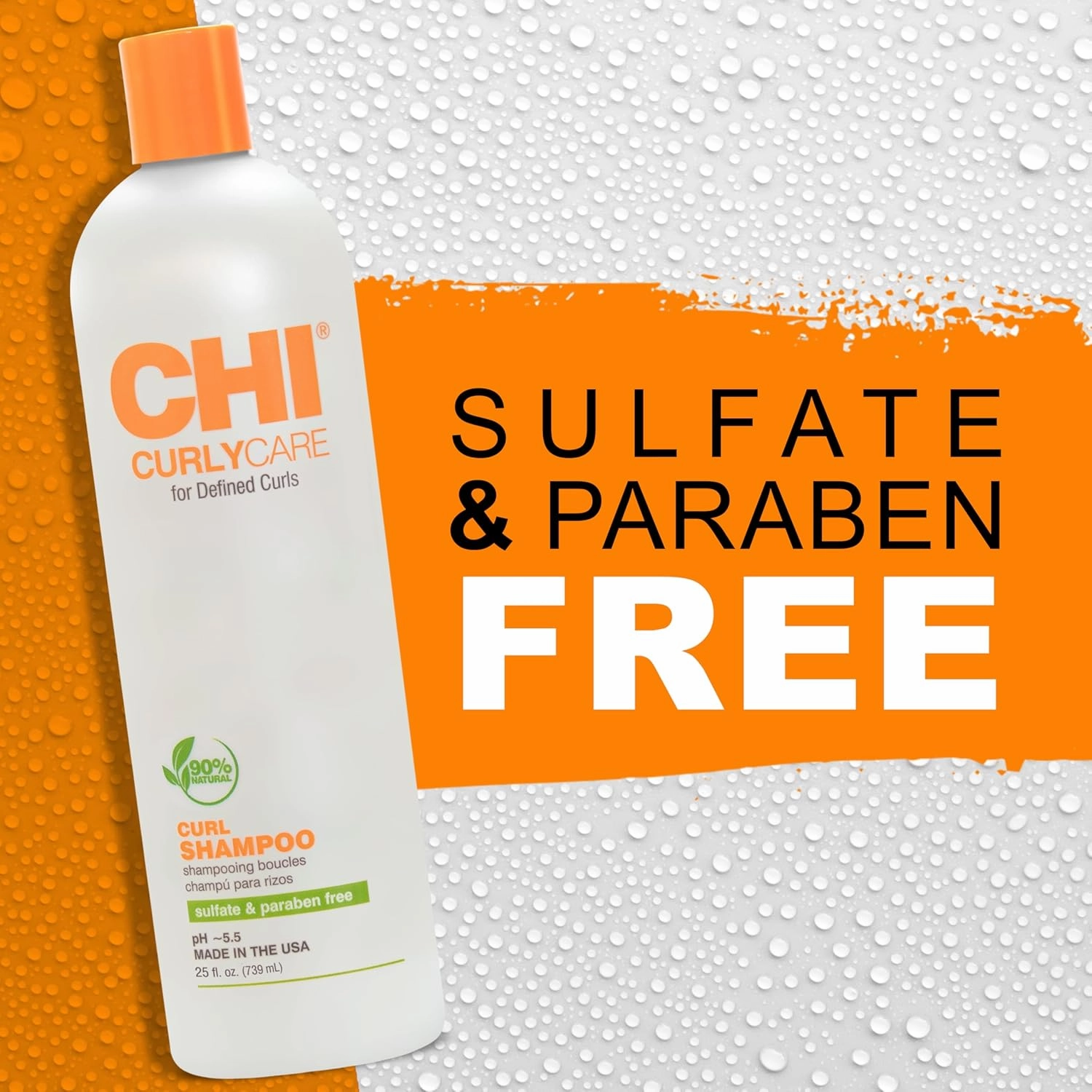CHI CurlyCare Curl Shampoo, Hydrates Curls, Reduces Frizz & Increases Elasticity & Strength, Sulfate, Paraben, & Cruelty-Free, 25 Oz