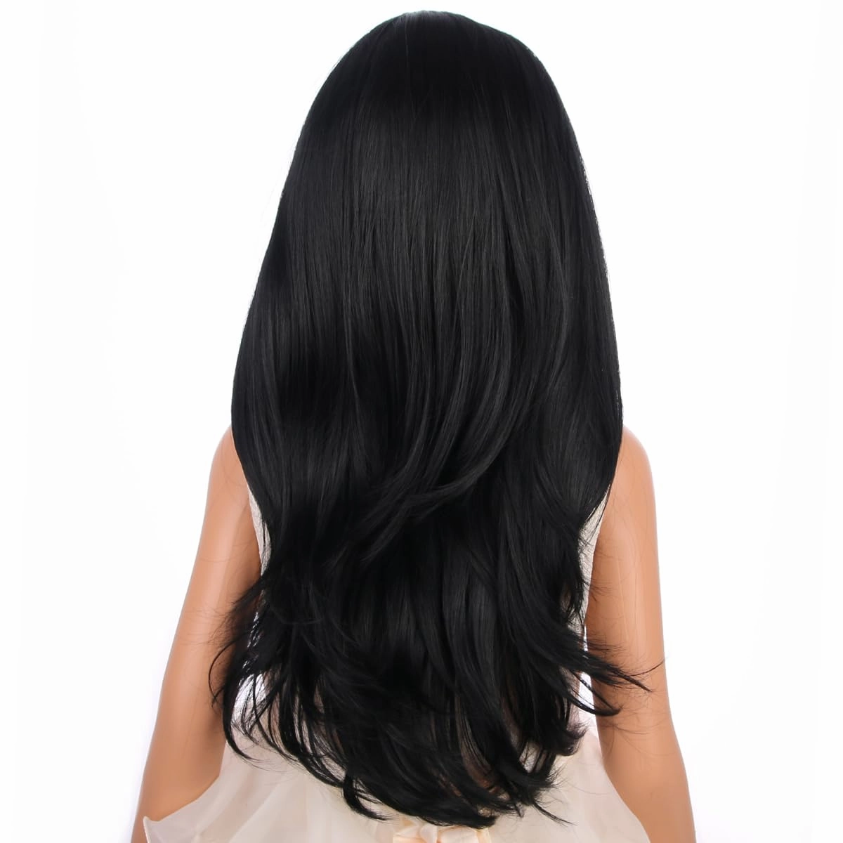Child Kids Black Wig Long Wavy Black Wig for Kids Girls Long Synthetic Wig with Wig Cap