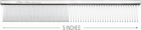 Chris Christensen 5in Face and Feet Fine/Coarse Butter Comb, Groom Like a Professional, Rounded Corners Prevent Friction and Breakage, Solid Brass Spin with Steel Teeth, Chrome Finish