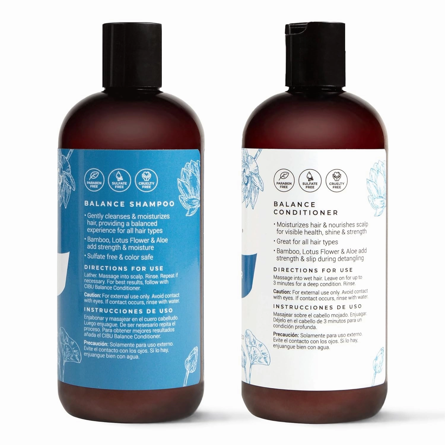 CIBU Balance Shampoo and Conditioner Bundle 90003 Nutrient Rich Formula Moisturizes, Strengthens & Repairs Dry Hair | Sulfate-Free | Leaves Hair Clean with a Healthy Shine | 11.83oz Pack of 2