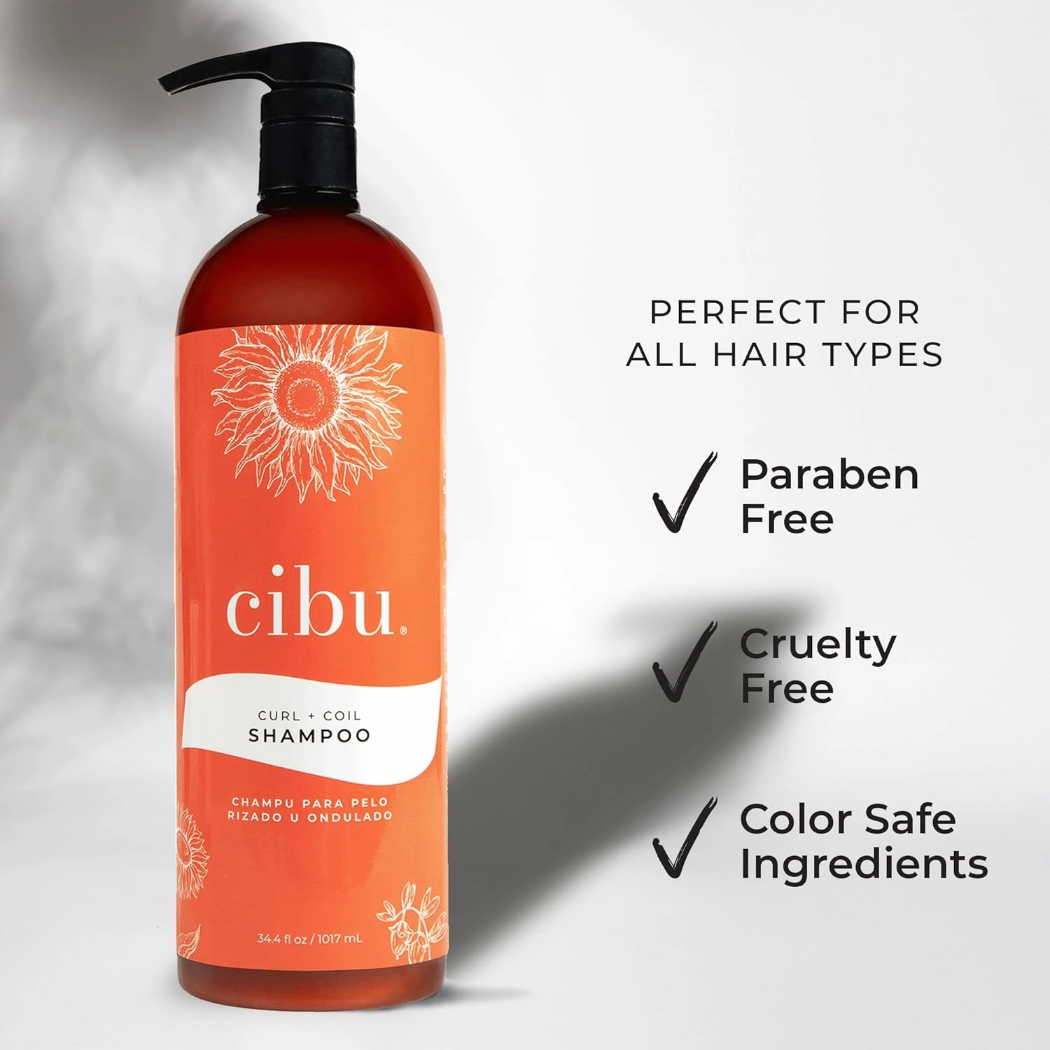 Cibu Curl   Coil Shampoo 30074 Cleanses, Hydrates, Nourishes, Revitalizes, Detangles & Preserves Natural Curl   Coil for Frizz-Free Smooth Manageable Hair | Sulfate-Free & Gentle for Daily Use 1 Liter