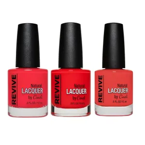 Cindy Nails Brighten Your Day Nail Polish Set – 3-Pack Vibrant Shades in Coral Reef, Getting Reddy, and Pinky Swear – 7-Free, Non-Toxic, Long-Lasting, Safe for Kids and Cancer Patients