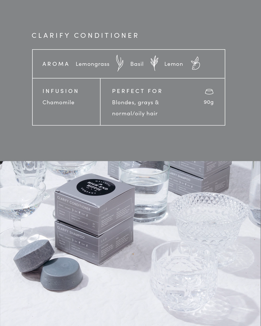 Clarify Conditioner Bar | Toning for Blonde   Gray/Normal to Oily Hair Types