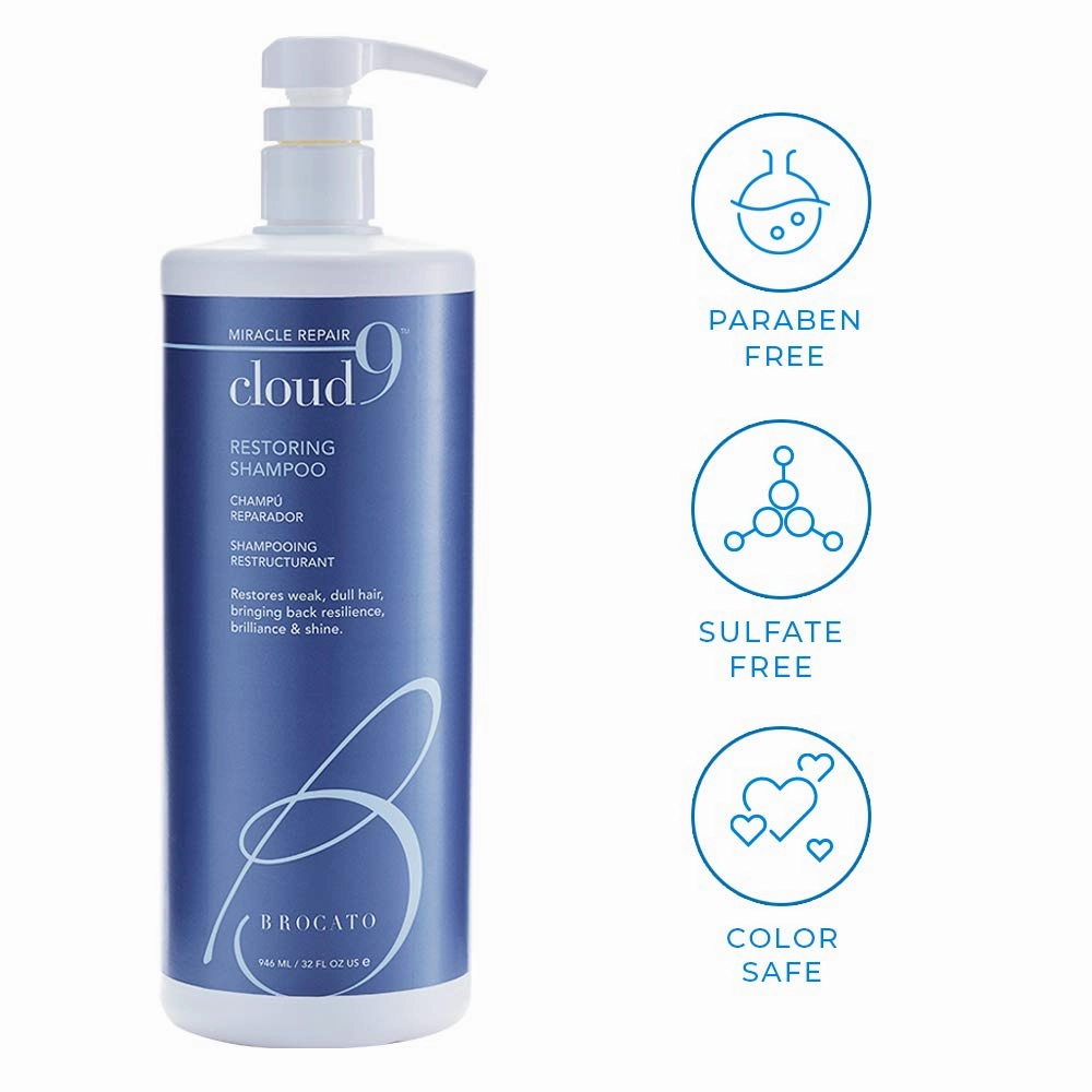 Cloud 9 Shampoo & Conditioner Liter, 32oz & Actives Enhancing Serum | Shine Booster & Conditioning Hair Agent | Replenishing Oils, Repair & Smooth Hair | Perfect For Straight or Curly Texture