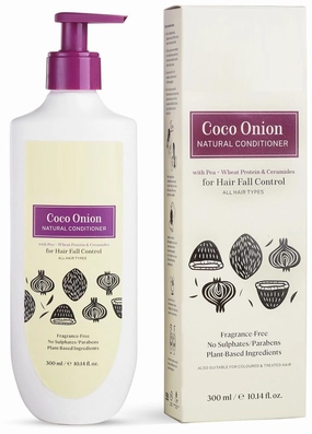 Coco Onion Natural Conditioner For Hair Fall Control Without Silicon, Sulphate, Paraben And Harmful Chemicals For Women And Men, 300 Ml,1 Count
