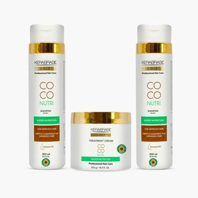 Coconut Moisture - Deep Hydration with Natural Coconut Oil, Keratin-Enhanced for Strength, Frizz Control, Ideal for Daily Use, Tropical Hair Care (Kit)