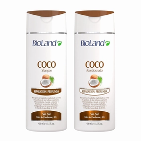 Coconut Shampoo and Conditioner Bundle - Nourishing & Restorative Hair Care for Dry & Curly Hair (13.53 fl oz each)