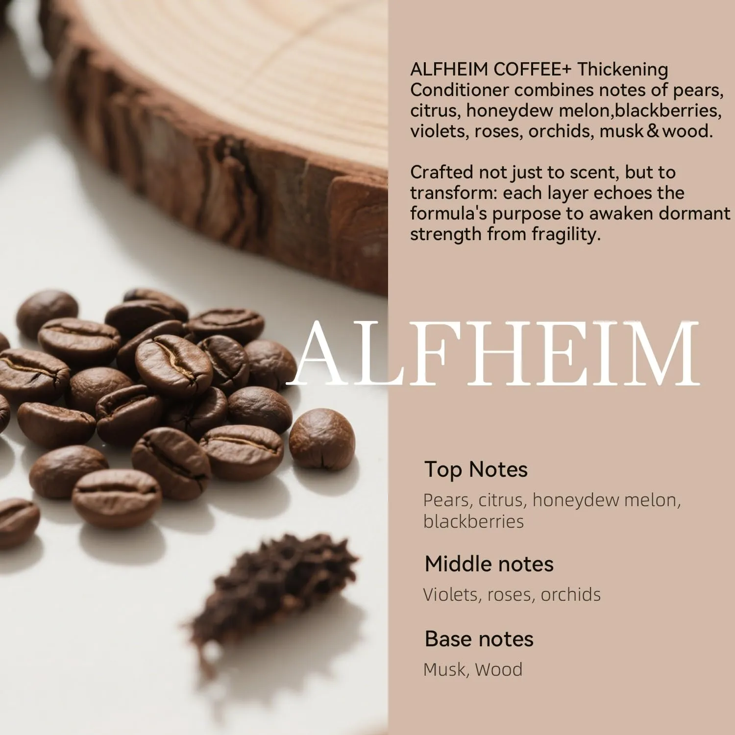 Coffee  Thickening Conditioner | Infused with Arabica Coffee Oil, Caffeine & Niacinamide | Hair Strengthening & Thickening for Thin, Fine Hair | Silicone-Free, Safe for Color-Treated Hair
