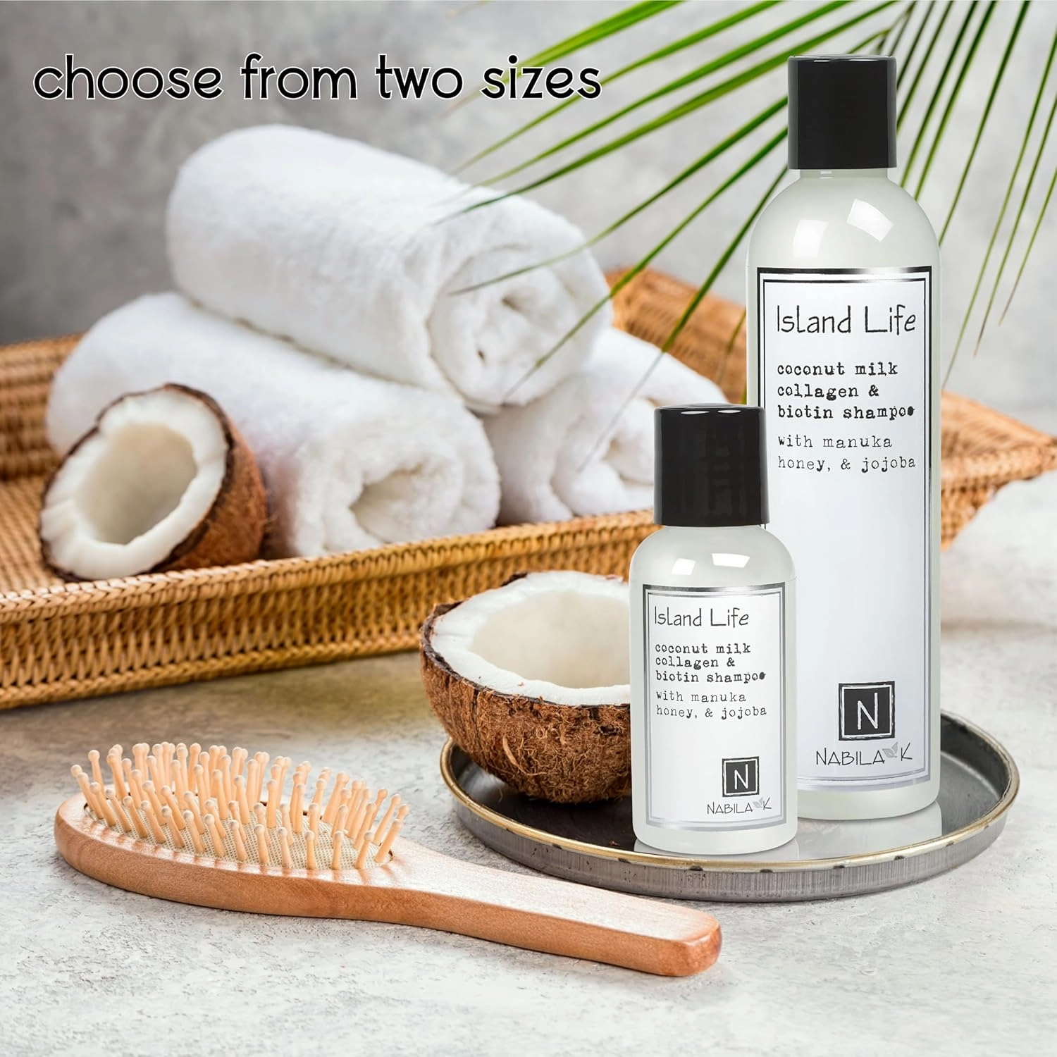 Collagen & Biotin Shampoo, 9 oz – Island Life – Coconut Milk, Manuka Honey & Jojoba – Cleansing, Hydrating, Color-Safe – Sulfate-Free