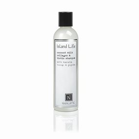 Collagen & Biotin Shampoo, 9 oz – Island Life – Coconut Milk, Manuka Honey & Jojoba – Cleansing, Hydrating, Color-Safe – Sulfate-Free
