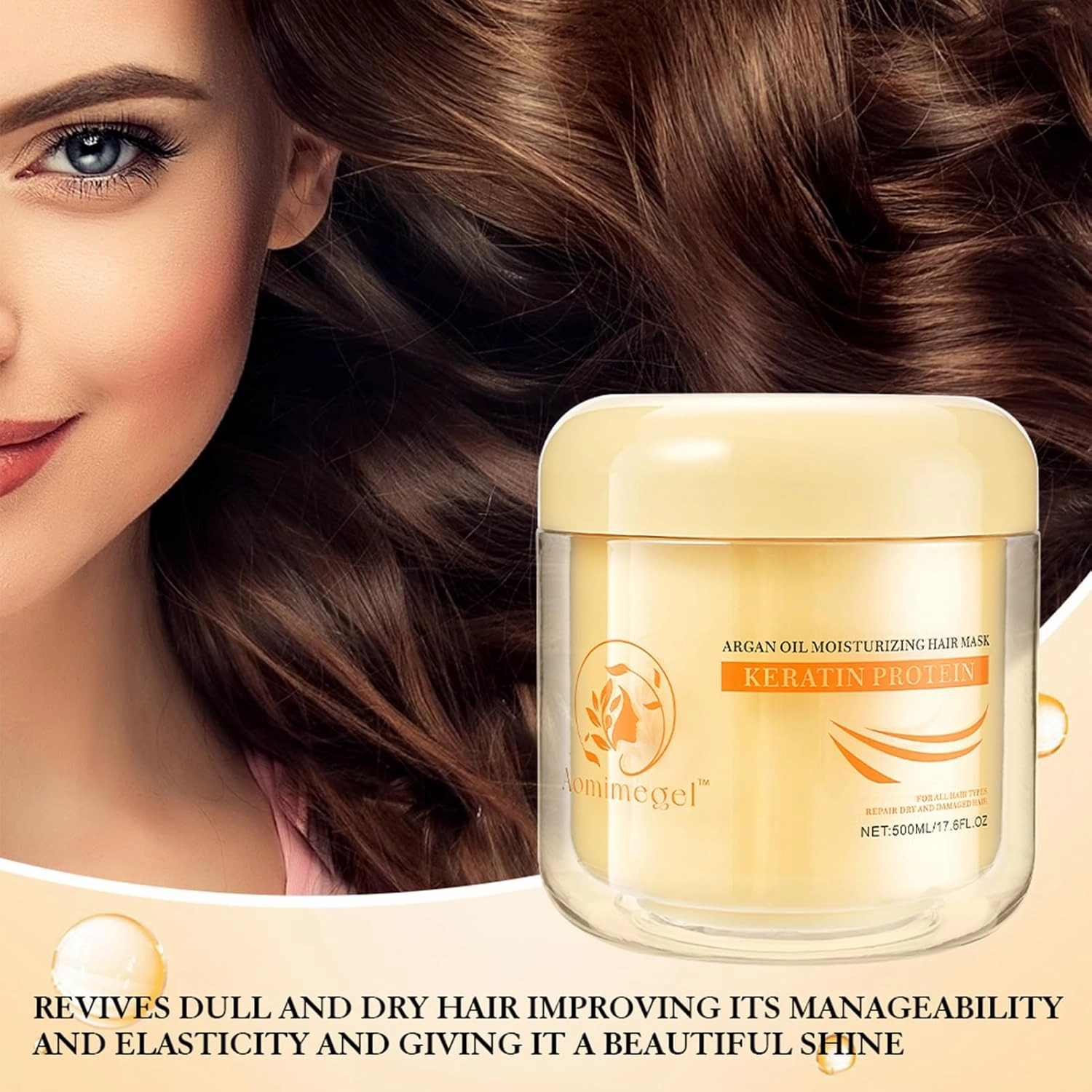 Collagen Hair Mask,Deep Repair Conditioning Argan Oil Hair Mask for Damaged Hair Treatment, Deep Conditioner Hydrating Hair Masque for All Hair Types 16.9oz 500ml