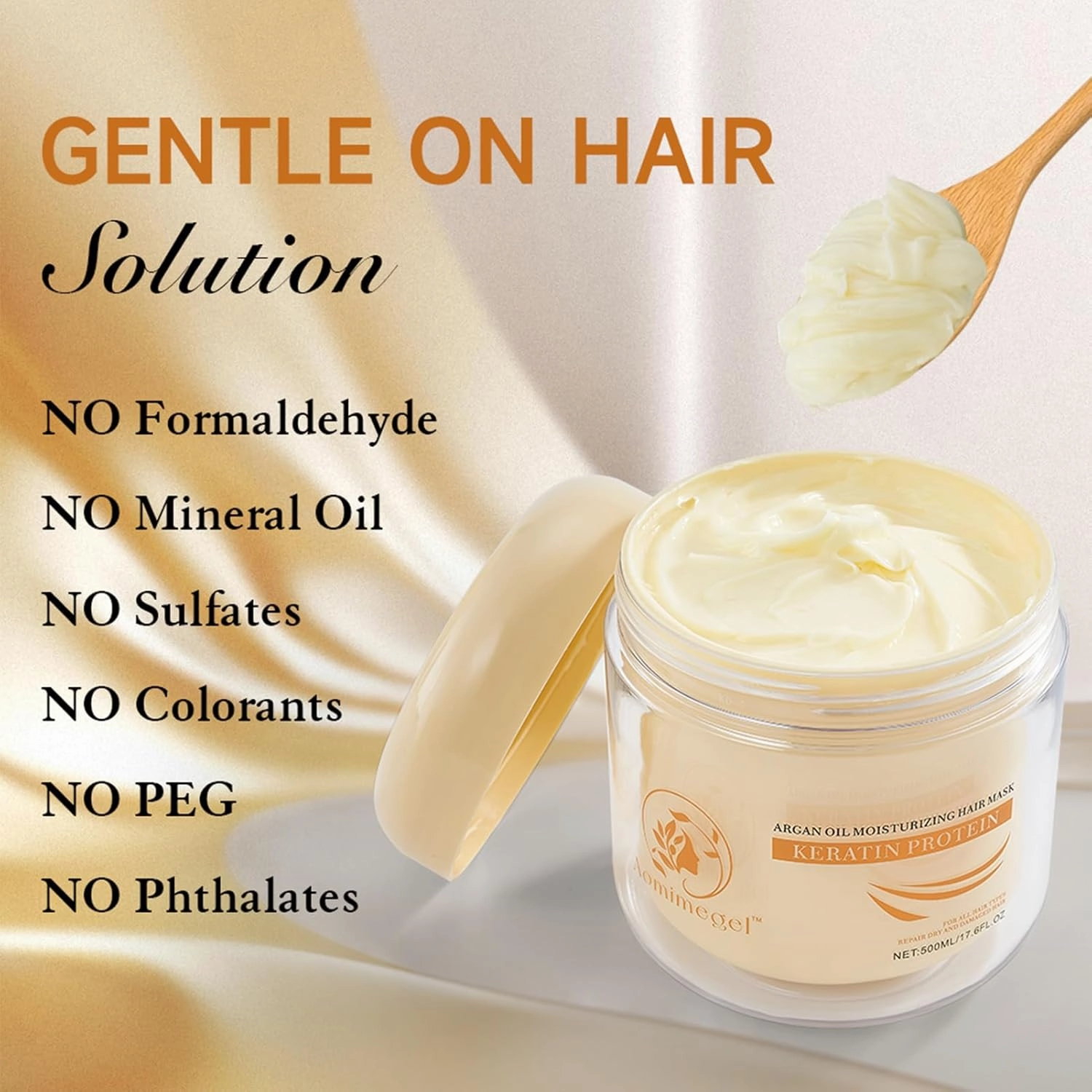 Collagen Hair Mask,Deep Repair Conditioning Argan Oil Hair Mask for Damaged Hair Treatment, Deep Conditioner Hydrating Hair Masque for All Hair Types 16.9oz 500ml
