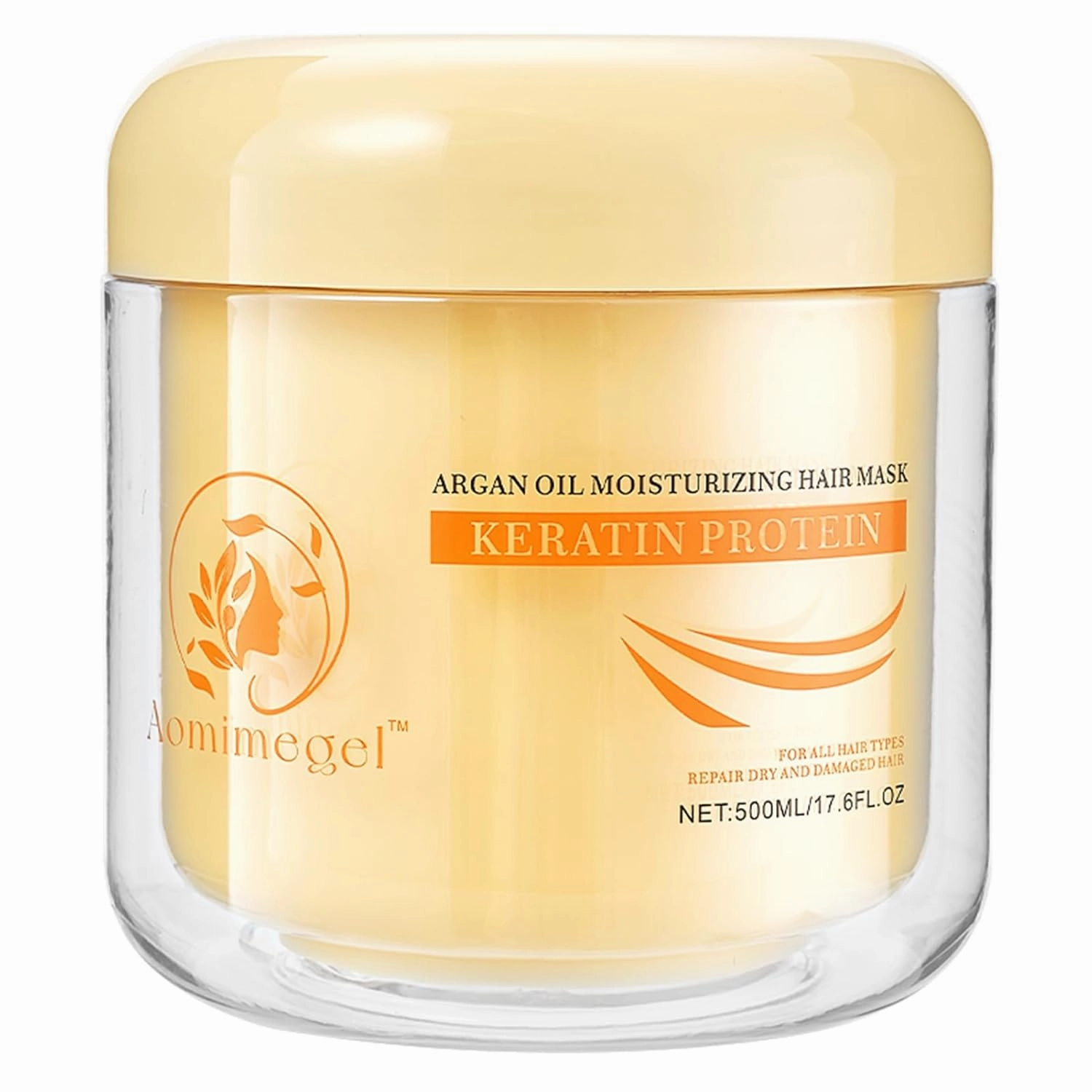 Collagen Hair Mask,Deep Repair Conditioning Argan Oil Hair Mask for Damaged Hair Treatment, Deep Conditioner Hydrating Hair Masque for All Hair Types 16.9oz 500ml