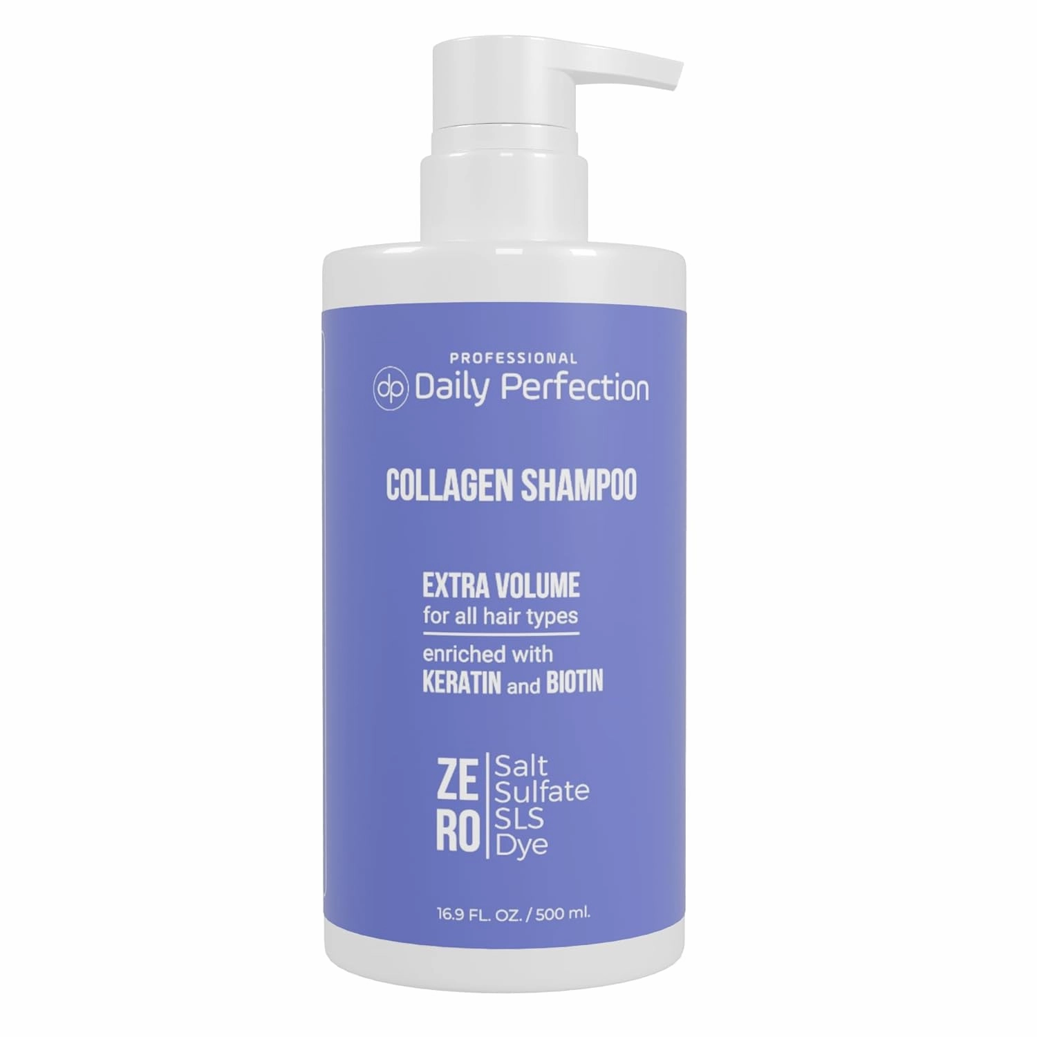 Collagen Shampoo to Hydrate and Volumize Your Hair with Biotin and Keratin. Salon-Grade Formula, Salt-Free, Sulfate-Free, and Paraben-Free for Fuller, Healthier Hair.