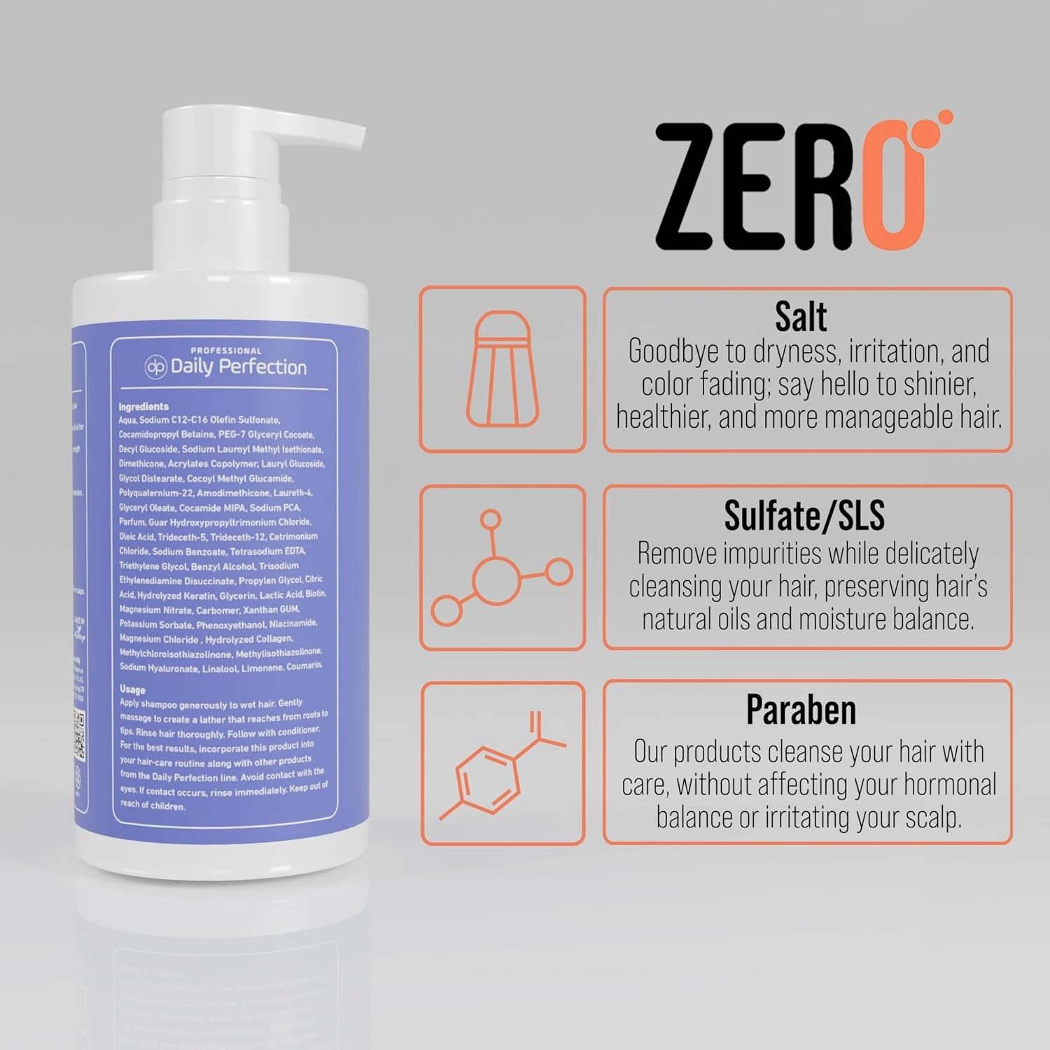 Collagen Shampoo to Hydrate and Volumize Your Hair with Biotin and Keratin. Salon-Grade Formula, Salt-Free, Sulfate-Free, and Paraben-Free for Fuller, Healthier Hair.