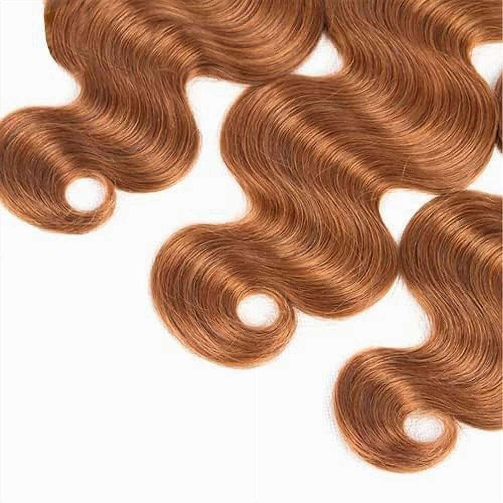 Color 30 Bundles Human Hair Brown Body Wave Bundles 8 10 12 inch Double Weft Brazilian Virgin Light Brown Remy Hair Extensions