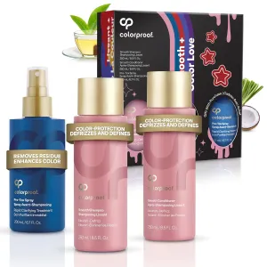 ColorProof Smooth Gift Set — Smooth Shampoo and Conditioner (8.5 Fl. Oz.) with Pre-Tox Spray (6.7 Fl. Oz.) — Color Safe Shampoo and Conditioner Set for Frizz-Prone, Color-Treated Hair