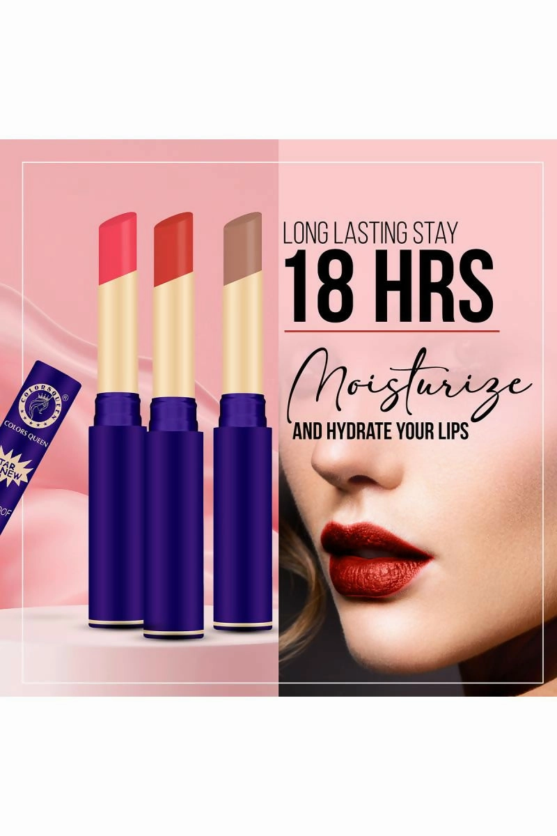 Colors Queen Queen Lips Matte Lipstick Long Lasting Lipstick 2.4gm (Peach)