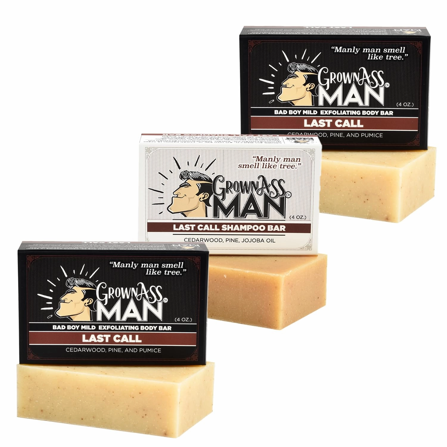 Combo Packs - Solid Soap & Shampoo Bars Rich Lather with Natural Oils & Gentle Scrub for Men - Plastic Free & Eco-Friendly, Natural & Organic Deep Clean, 4oz Bars (Last Call 3-Pack)